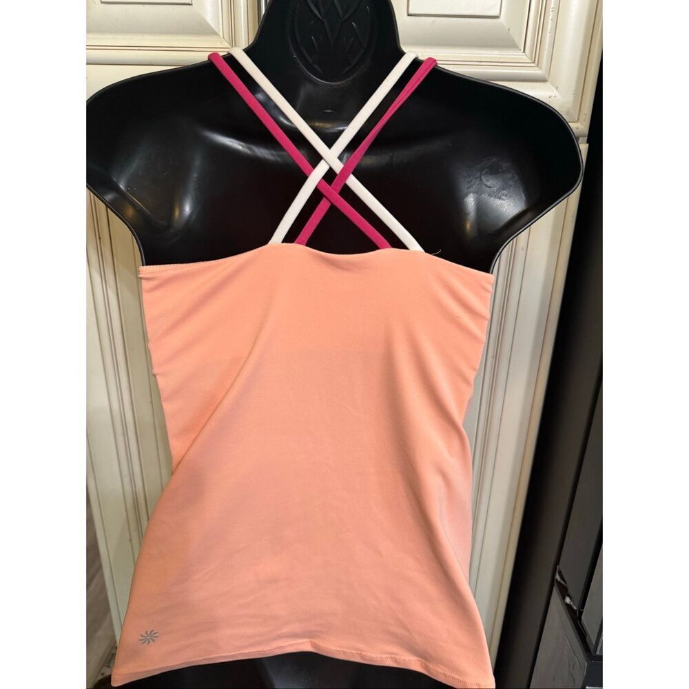 Athleta Women's Crisscross Strappy Back Athletic Workout Tank Top Peach Small